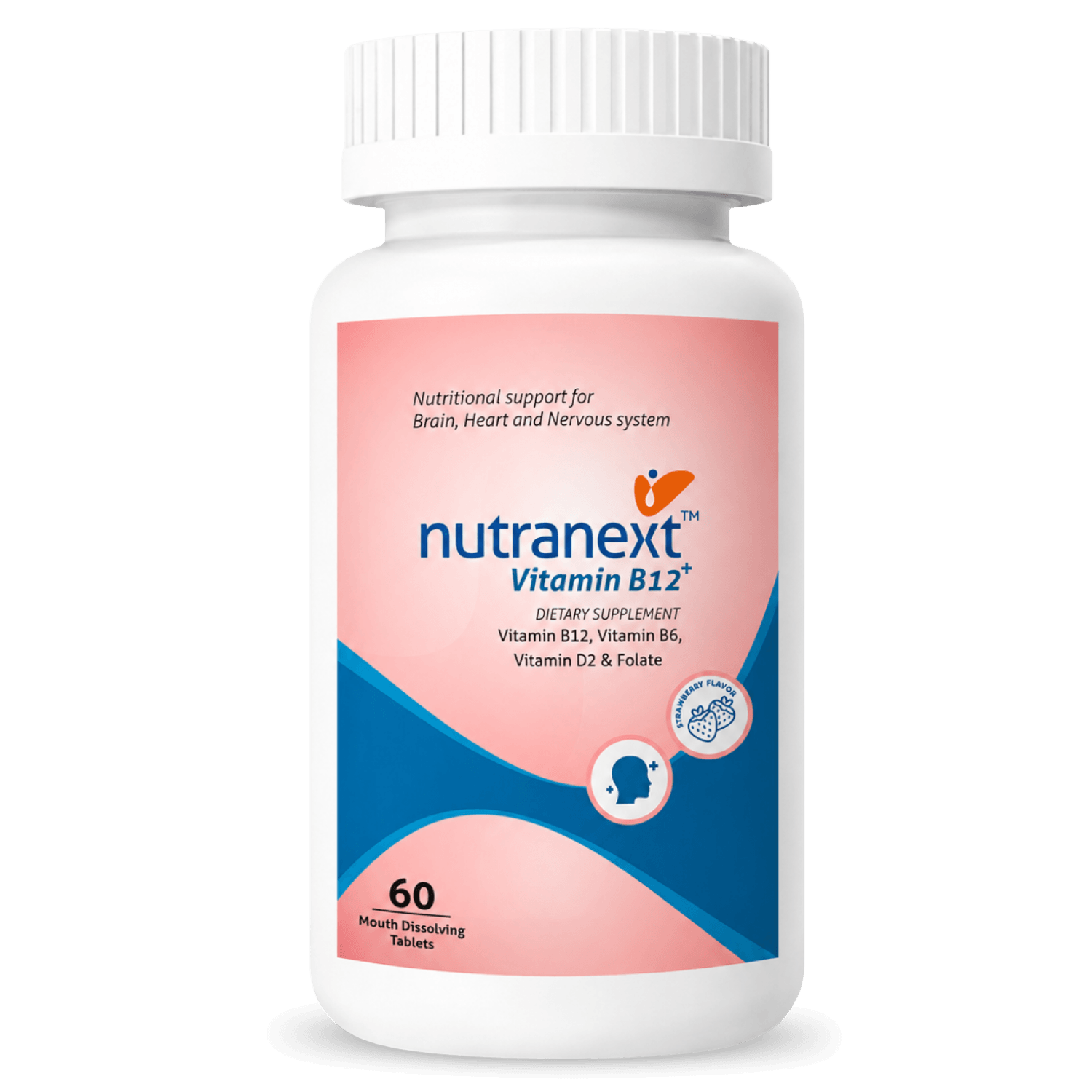 Nutranext® Vitamin B12 Plus | Vitamin B12 Feel Energized and Radiant Every Day | 60 Mouth dissolving tablets | Strawberry Flavor