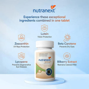 NUTRANEXT® Opticare l 20+ eye vitamins & combination of antioxidants | Overall eye health, protecting eyes, Blue-Light, Glare Sensitivity & Digital Guard Formula | 90 Veg. tablets