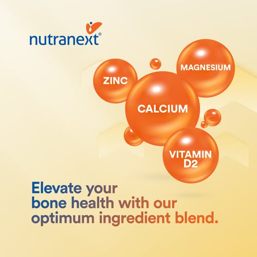 NUTRANEXT® Calcicare l Chewable Calcium Tablets with Vitamin D2, Magnesium & Zinc | Strengthens Bones, Supports Strong Teeth & Promotes Healthy Muscle Contraction | (Veg) Pack of 60 Tablets (Vanilla)