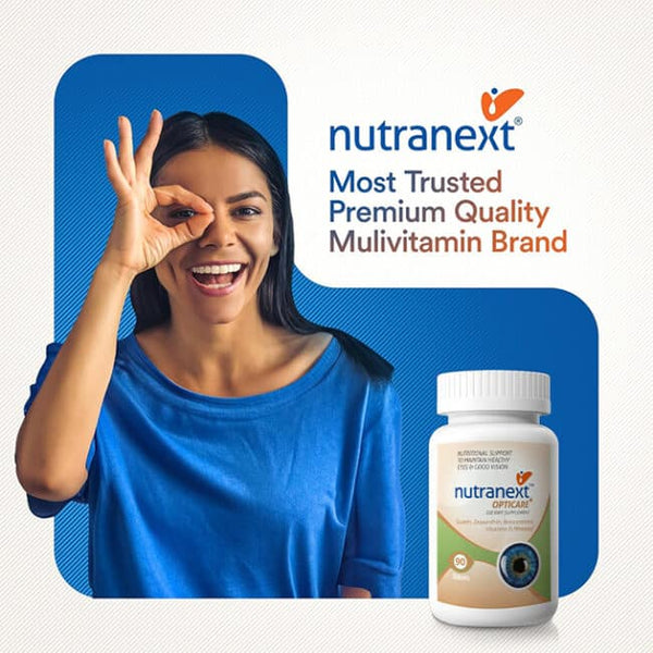 NUTRANEXT® Opticare l 20+ eye vitamins & combination of antioxidants | Overall eye health, protecting eyes, Blue-Light, Glare Sensitivity & Digital Guard Formula | 90 Veg. tablets