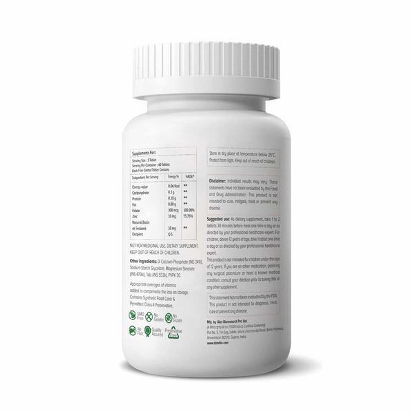 Nutranext® Natural Biotin Plus | Biotin Plus Improves Hair Strength & Skin Radiance | 60 Veg. Tablets