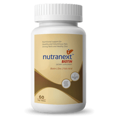 NUTRANEXT® Biotin 10,000 mcg | Enriched with 10,000 MCG Biotin, Zinc & Folic Acid | Healthy, Ultra shiny, Smooth & Voluminous hair | Strong Nails | Healthy skin | 60 Veg. Tablets