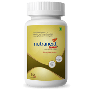 Nutranext® Natural Biotin Plus | Biotin Plus Improves Hair Strength & Skin Radiance | 60 Veg. Tablets