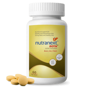 Nutranext® Natural Biotin Plus | Biotin Plus Improves Hair Strength & Skin Radiance | 60 Veg. Tablets