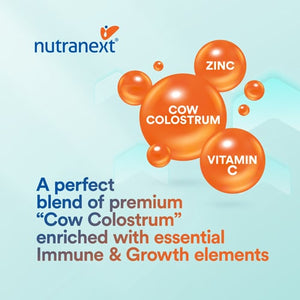 NUTRANEXT® Immucare | Cow Colostrum Nutritional Supplement for Gut Health, To Build Immunity & Overall Health | 60 Veg. Capsules