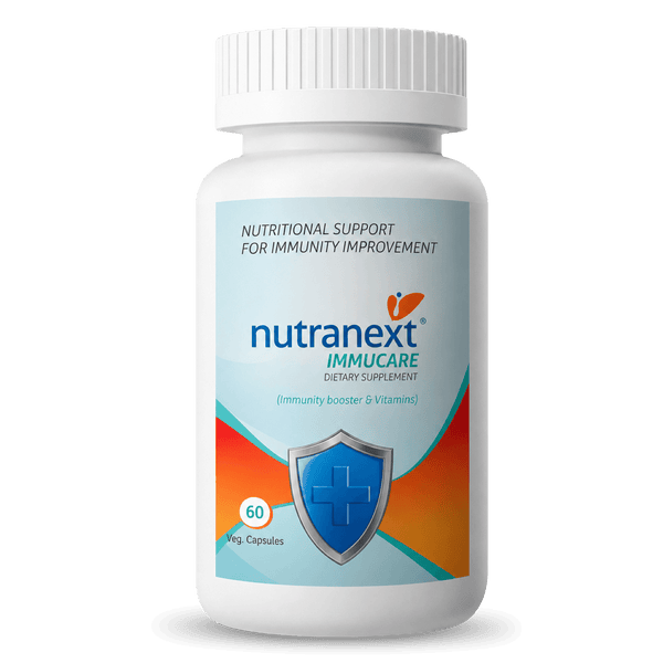 NUTRANEXT® Immucare | Cow Colostrum Nutritional Supplement for Gut Health, To Build Immunity & Overall Health | 60 Veg. Capsules