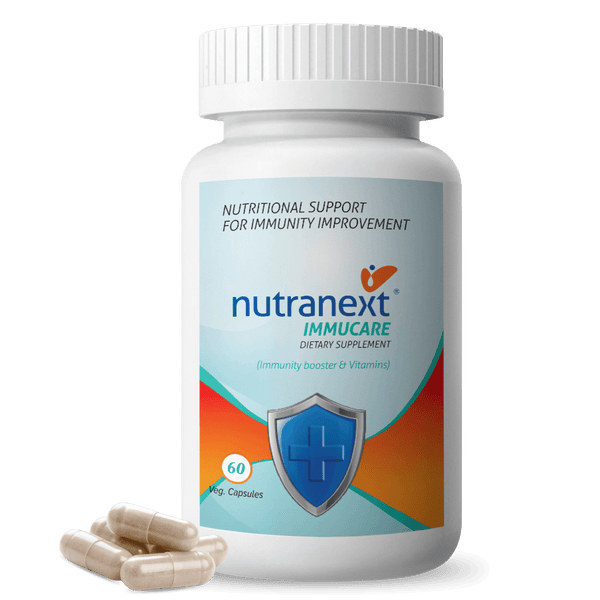 NUTRANEXT® Immucare | Cow Colostrum Nutritional Supplement for Gut Health, To Build Immunity & Overall Health | 60 Veg. Capsules