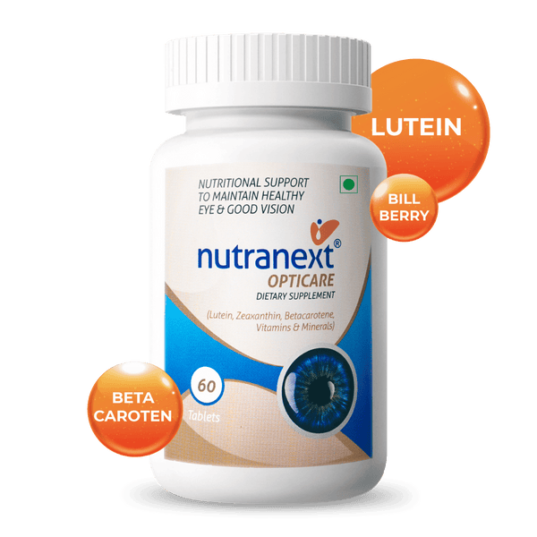NUTRANEXT® Opticare l 20+ eye vitamins & combination of antioxidants | Overall eye health, protecting eyes, Blue-Light, Glare Sensitivity & Digital Guard Formula | 60 Veg. tablets
