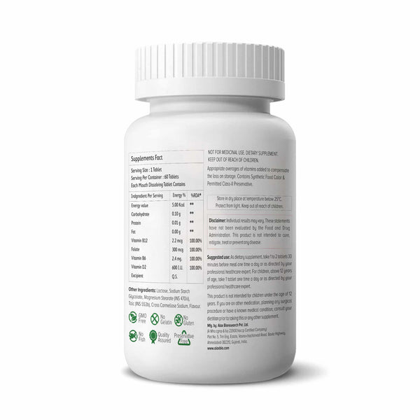 Nutranext® Vitamin B12 Plus | Vitamin B12 Feel Energized and Radiant Every Day | 60 Mouth dissolving tablets | Strawberry Flavor