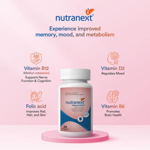 Nutranext® Vitamin B12 Plus | Vitamin B12 Feel Energized and Radiant Every Day | 60 Mouth dissolving tablets | Strawberry Flavor