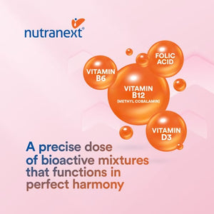 NUTRANEXT® Vitamin B12 1500 MCG (Active form of Methyl cobalamin) Chewable Strawberry Flavor| A blend of Vitamin B12, B6, D3 & Folic acid | Brain, Heart & Cognitive support | 60 Veg. Tablets