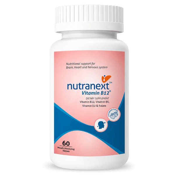 Nutranext® Vitamin B12 Plus | Vitamin B12 Feel Energized and Radiant Every Day | 60 Mouth dissolving tablets | Strawberry Flavor