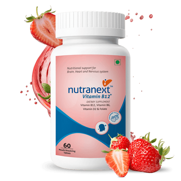 Nutranext® Vitamin B12 Plus | Vitamin B12 Feel Energized and Radiant Every Day | 60 Mouth dissolving tablets | Strawberry Flavor