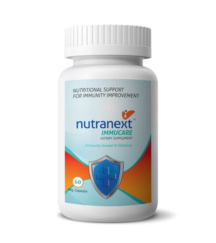 NUTRANEXT® Immucare | Cow Colostrum Nutritional Supplement for Gut Health, To Build Immunity & Overall Health | 60 Veg. Capsules