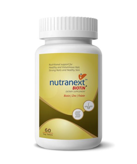 Nutranext® Natural Biotin Plus | Biotin Plus Improves Hair Strength & Skin Radiance | 60 Veg. Tablets