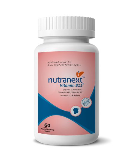 Nutranext® Vitamin B12 Plus | Vitamin B12 Feel Energized and Radiant Every Day | 60 Mouth dissolving tablets | Strawberry Flavor