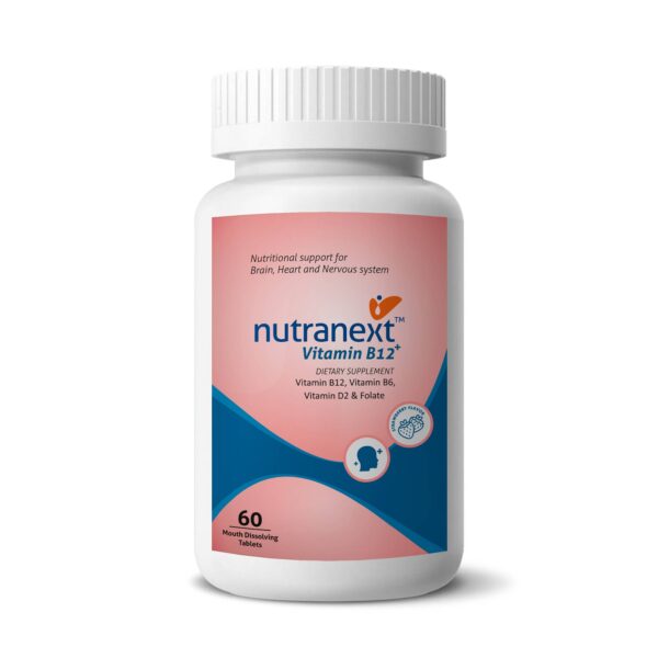 Nutranext® Vitamin B12 Plus | Vitamin B12 Feel Energized and Radiant Every Day | 60 Mouth dissolving tablets | Strawberry Flavor