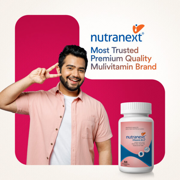 Nutranext® Vitamin B12 Plus | Vitamin B12 Feel Energized and Radiant Every Day | 60 Mouth dissolving tablets | Strawberry Flavor - Image 4