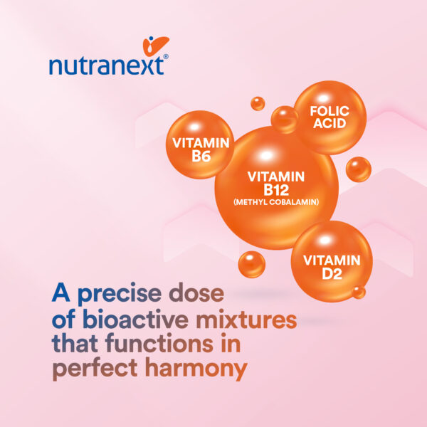 Nutranext® Vitamin B12 Plus | Vitamin B12 Feel Energized and Radiant Every Day | 60 Mouth dissolving tablets | Strawberry Flavor - Image 5